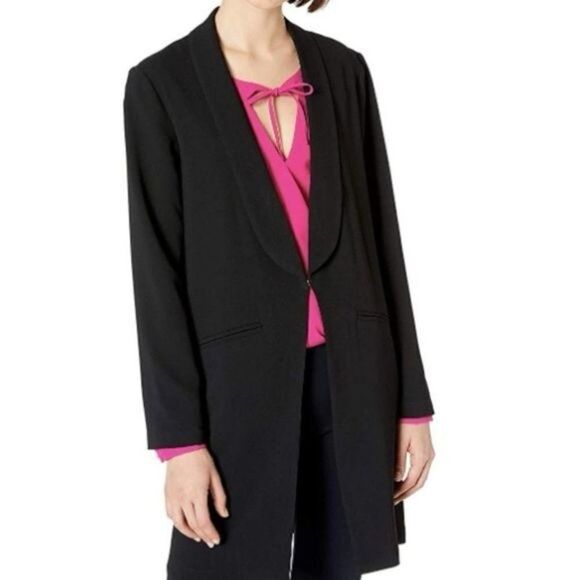 TRINA TURK Long Black Blazer Jacket - Picture 12 of 12